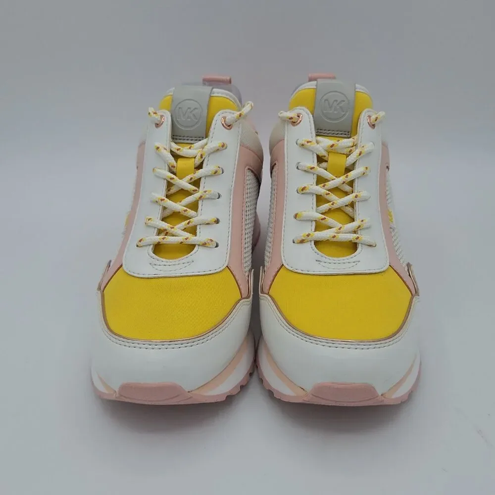 Michael Kors MADDY Trainer Color-Block Mixed-Media Sneakers Womens Size 9 EUC